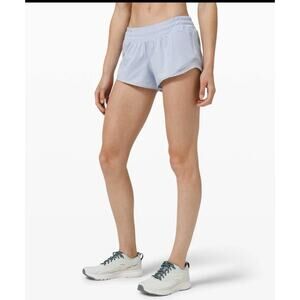 Lululemon Women's Hotty-Hot Shorts, Size 14 4” Low Rise Running Gym Active Lilac